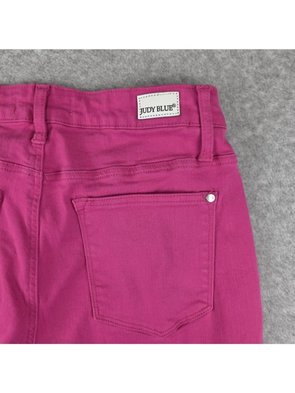 Judy Blue Jeans Womens 14W Pink Neon High Rise Skinny Ankle Stretch Denim